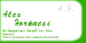 alex horpacsi business card